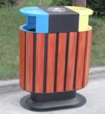钢木分类垃圾桶